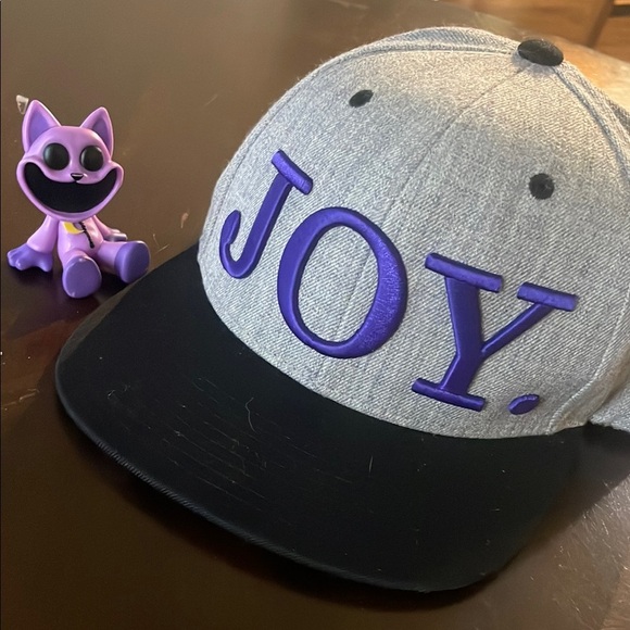 Other - Gray and Black JOY  Cap with Purple Accents